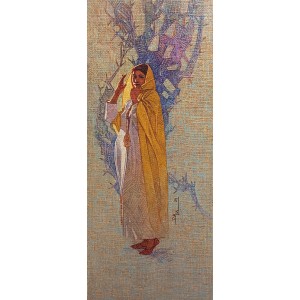 Tariq Mahmood, 24 x 60, Oil on Jute, Figurative Painting, AC-TMD-050
